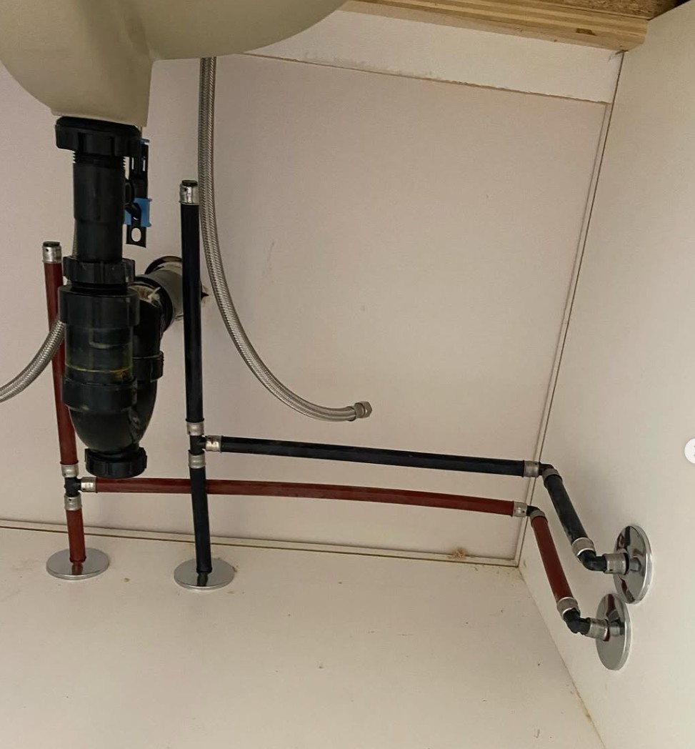 Blais Plumbing project: Sink supply lines and drain