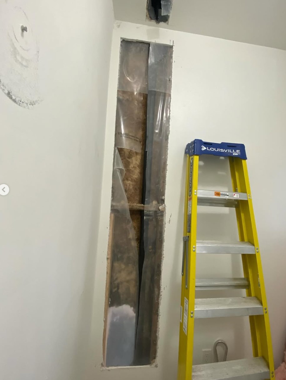 Blais Plumbing project: In-wall plumbing access