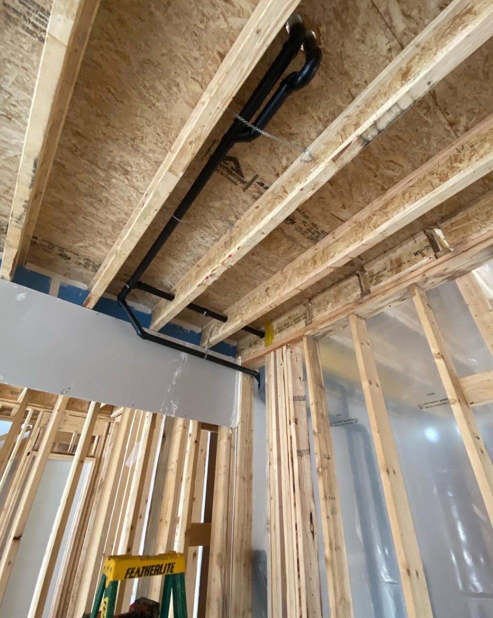 Blais Plumbing project: New construction rough-in